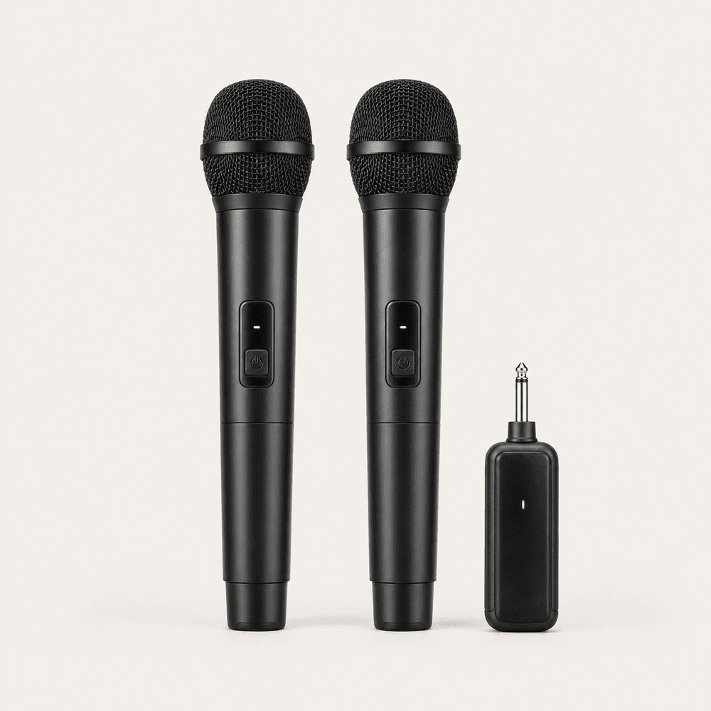 HUACAM Dual UHF Wireless Handheld Microphone System