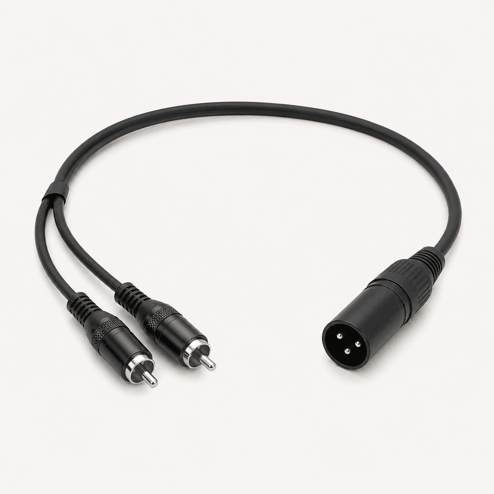 Dual RCA Male to XLR Male Y-Splitter Cable — 3.3 ft
