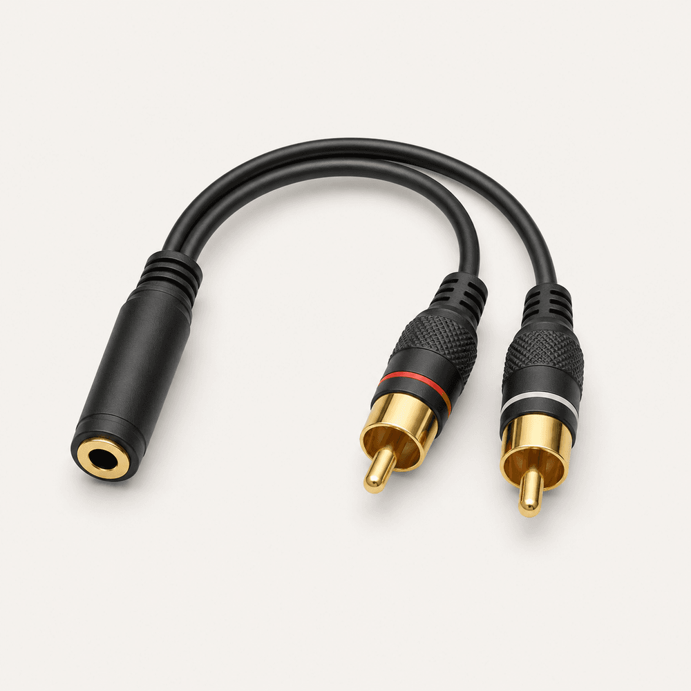 3.5 mm Female to Dual RCA Male Audio Adapter