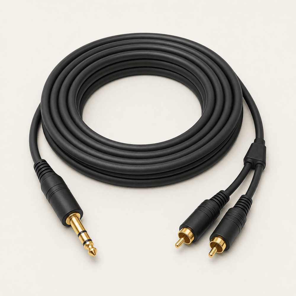 VIOY 1/4 in TRS to Dual RCA Audio Cable — 20 ft
