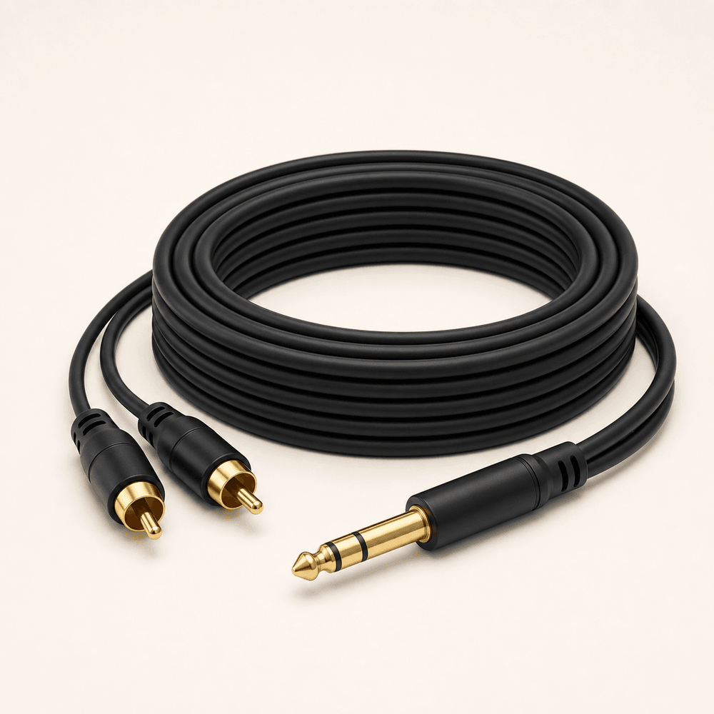 1/4 in TRS to Dual RCA Stereo Audio Cable — 50 ft