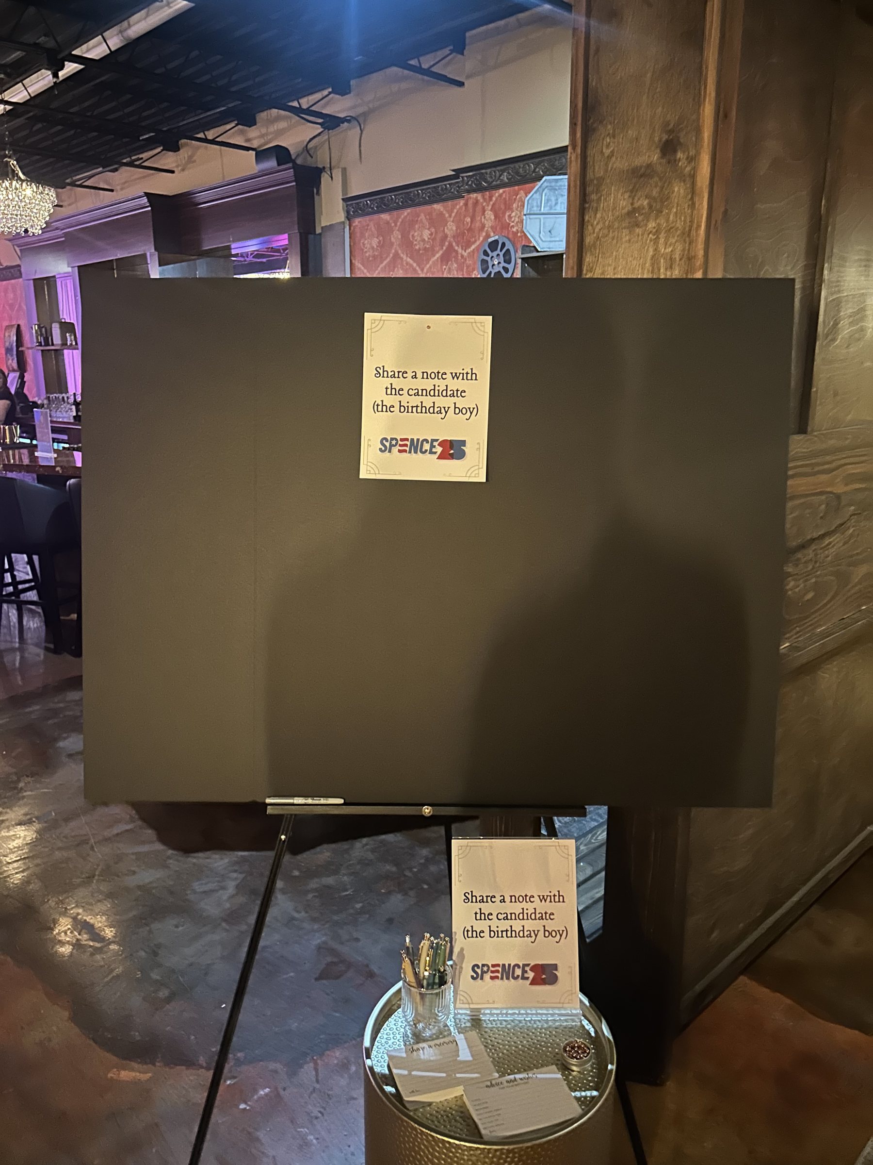 A place to leave the candidate a note