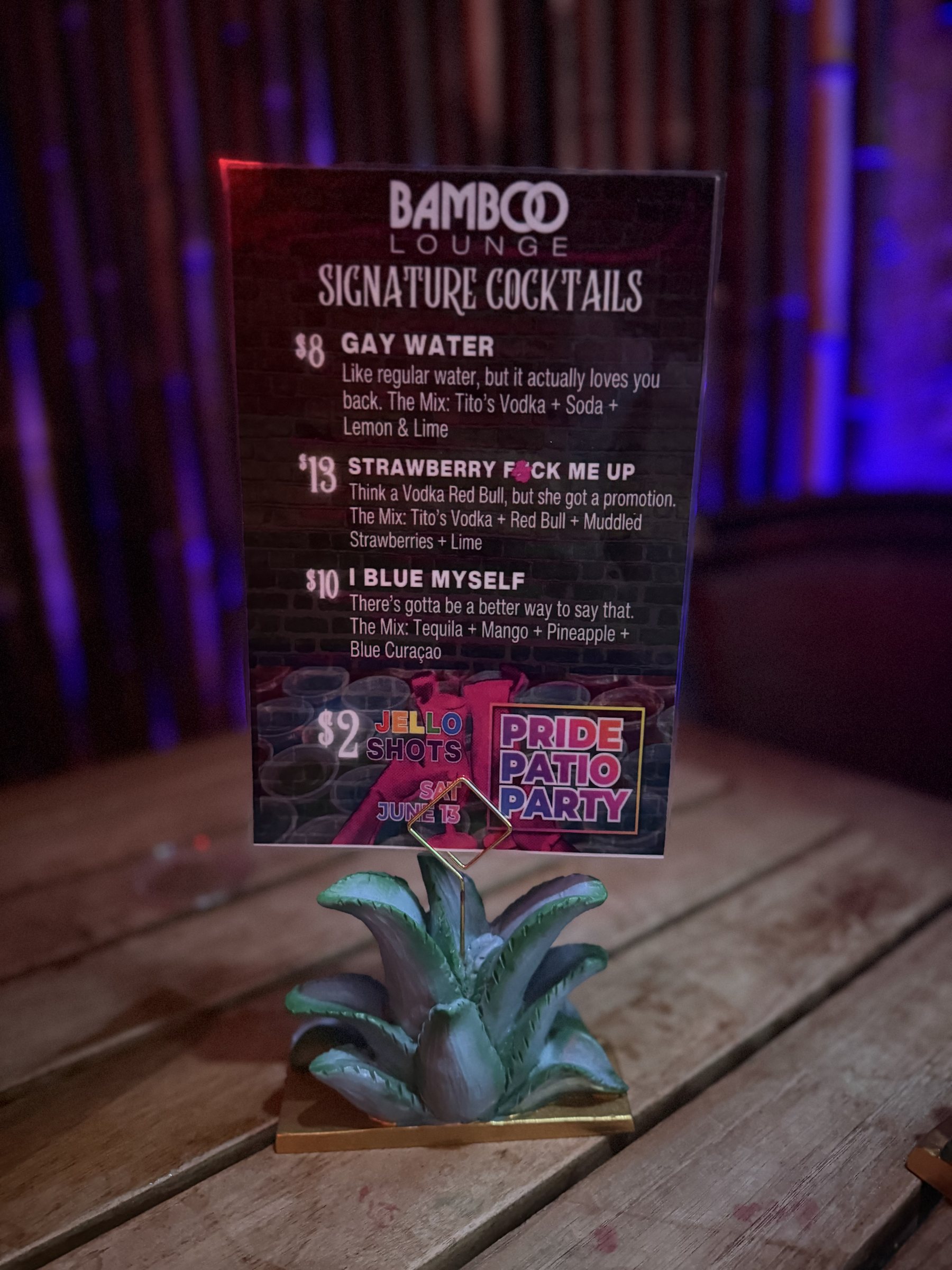 A cocktail menu with a point of view