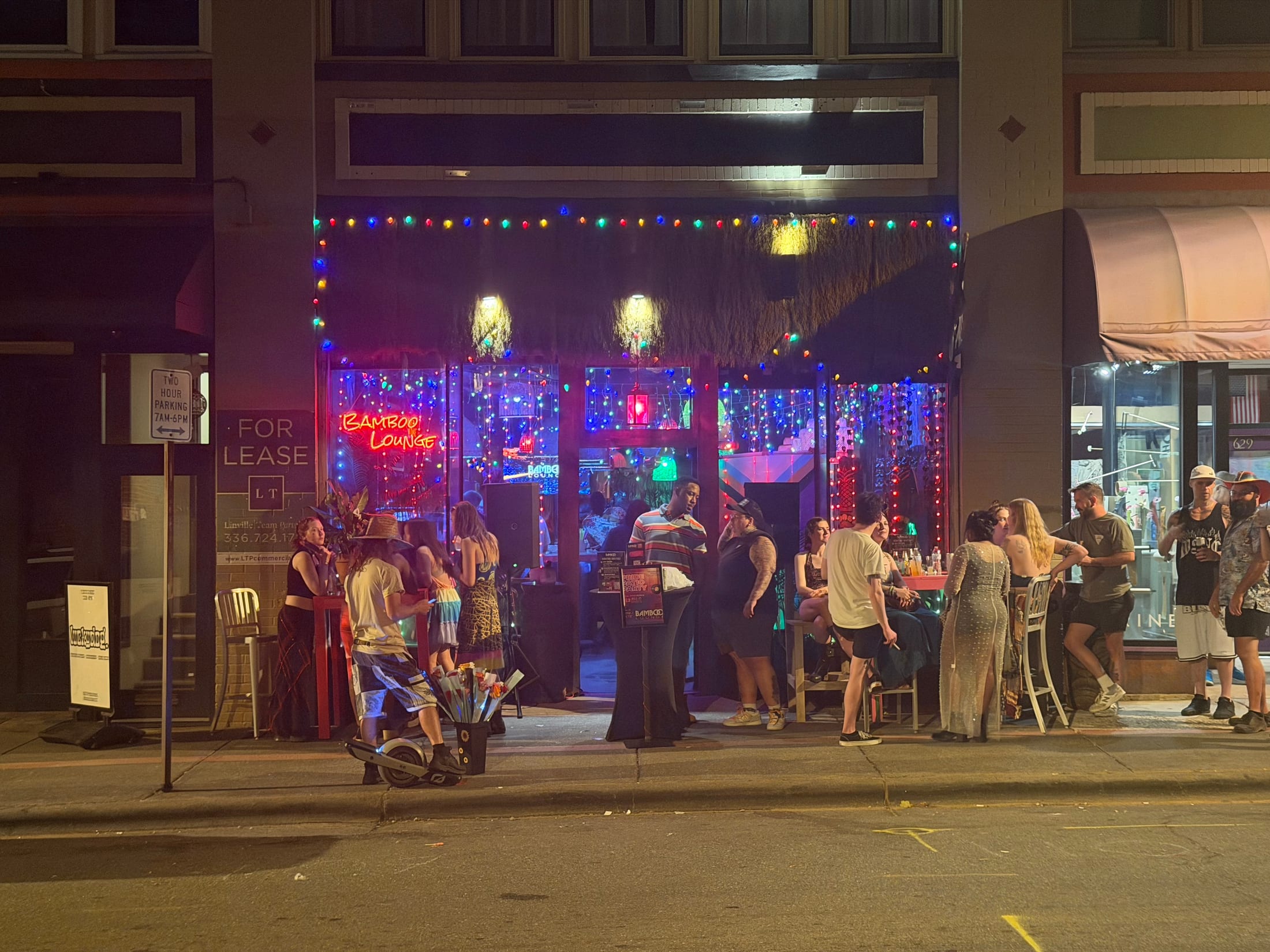 Guests outside Bamboo Lounge during Pride Patio Party